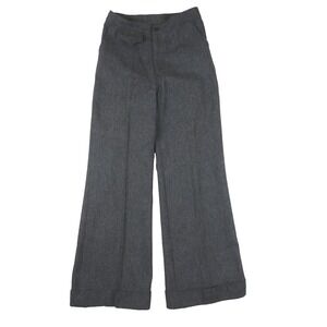 Vintage 70s Levis Pants 28x30 Gray Wool Blend High Waist Wide‎ Leg Flared Cuffed